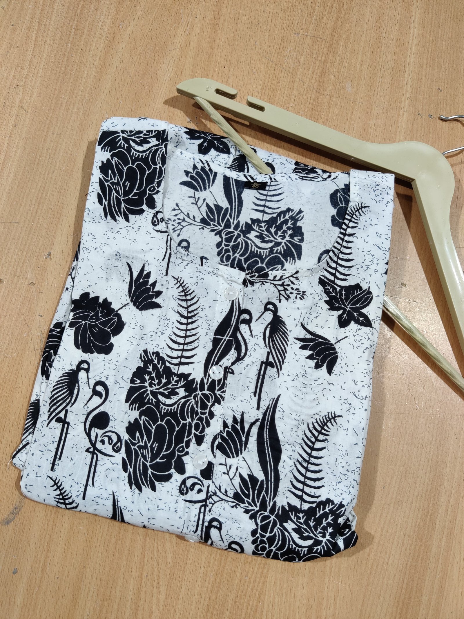 White Printed Cotton Midi Gown Dress